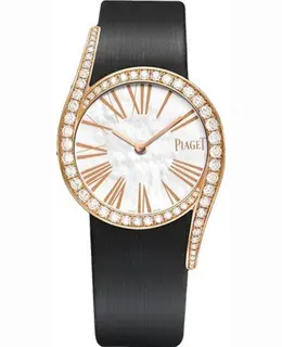 Piaget Limelight Gala Mother of Pearl Dial Diamond Black Satin Strap Women's Watch g0a41291