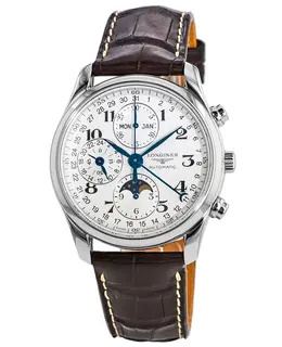 Longines Master Collection Moonphase 40mm Chronograph Leather Strap Men's Watch l2.673.4.78.3