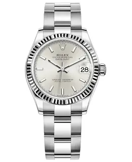 Rolex Datejust 31 Stainless Steel and White Gold Silver Dial Women's Watch m278274-0011