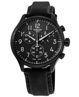 Tissot Chrono XL Vintage Black Dial Leather Strap Men's Watch t116.617.36.052.00