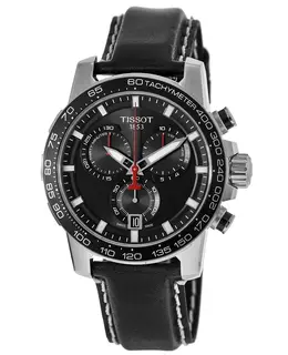 Tissot Supersport Chrono Black Dial Black Leather Strap Men's Watch t125.617.16.051.00
