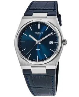Tissot PRX Quartz Blue Dial Leather Strap Men's Watch t137.410.16.041.00