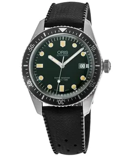 Oris Divers Sixty-Five Green Dial Black Rubber Strap Men's Watch 01 733 7720 4057-07 4 21 18