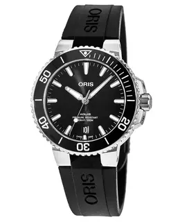 Oris Aquis Date Black Dial Black Rubber Strap Men's Watch 01 733 7730 4154-07 4 24 64eb