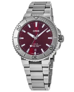 Oris Aquis Date Red Dial Steel Men's Watch 01 733 7730 4158-07 8 24 05peb