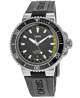 Oris Aquis Depth Gauge Black Dial Rubber Strap Men's Watch 01 733 7755 4154-set rs