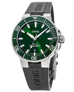 Oris Aquis Date Green Dial Rubber Strap Men's Watch 01 733 7766 4157-07 4 22 64fc