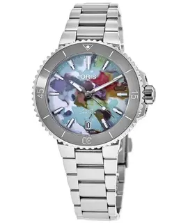 Oris Aquis Date Upcycle Edition Multicolored Dial Women's Watch 01 733 7770 4150-SET