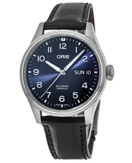 Oris Big Crown ProPilot Day Date Blue Dial Leather Strap Men's Watch 01 752 7760 4065-07 5 22 08lc