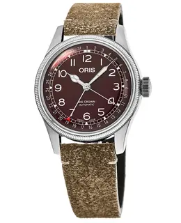 Oris Big Crown Pointer Date Red Dial Brown Leather Strap Men's Watch 01 754 7741 4068-07 5 20 50