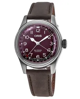 Oris Big Crown Pointer Date Red Dial Brown Leather Strap Men's Watch 01 754 7741 4068-07 5 20 64