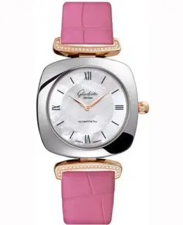 Glashuette Original Lady Collection Pavonina Mother of Pearl Dial Pink Leather Strap Women's Watch 1-03-02-05-16-31