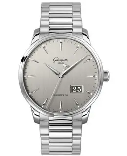 Glashuette Original Senator Excellence Panorama Date Silver Dial Stainless Steel Men's Watch 1-36-03-03-02-70