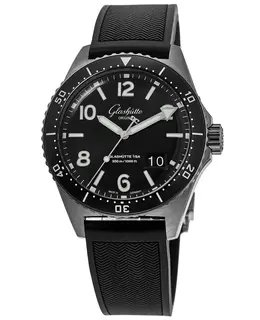 Glashuette Original SeaQ Panorama Date 43.2 Black Dial Rubber Strap Men's Watch 1-36-13-01-80-33