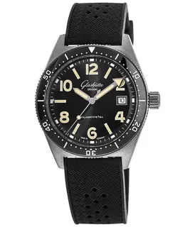 Glashuette Original SeaQ Black Dial Black Rubber Strap Men's Watch 1-39-11-06-80-06