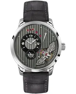 Glashuette Original PanoInverse Panoinverse XL Grey Dial Leather Strap Men's Watch 1-66-06-04-22-62