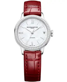 Baume & Mercier Classima Automatic Mother of Pearl Dial Leather Strap Women's Watch 10546