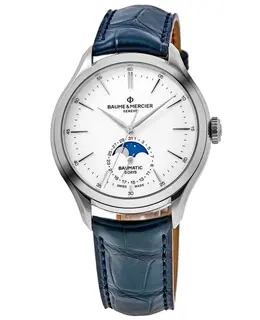 Baume & Mercier Clifton Automatic 42mm White Dial Leather Strap Men's Watch 10549 m0a10549