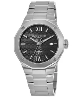Baume & Mercier Riviera Automatic Black Dial Steel Men's Watch 10621