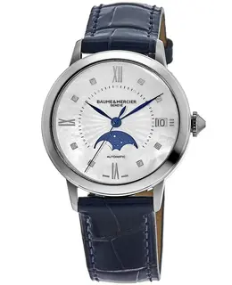 Baume & Mercier Classima Automatic Diamond Moonphase Dial Leather Strap Women's Watch 10633
