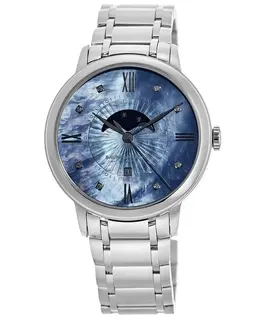 Baume & Mercier Classima Quartz Blue Mother of Pearl Diamond Dial Steel Women's Watch 10665