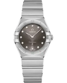 Omega Constellation Manhattan Quartz 28mm Grey Dial Diamond Stainless Steel Women's Watch 131.10.28.60.56.001