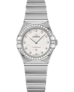 Omega Constellation Manhattan Quartz 25mm Silver Dial Diamond Stainless Steel Women's Watch 131.15.25.60.52.001