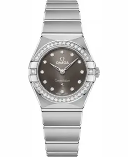 Omega Constellation Manhattan Quartz 25mm Grey Dial Diamond Stainless Steel Women's Watch 131.15.25.60.56.001