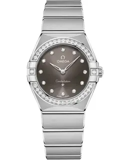 Omega Constellation Manhattan Quartz 28mm Grey Dial Diamond Stainless Steel Women's Watch 131.15.28.60.56.001
