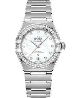 Omega Constellation Manhattan Chronometer 29mm Mother of Pearl Dial Diamond Stainless Steel Women's Watch 131.15.29.20.55.001