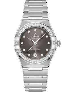 Omega Constellation Manhattan Chronometer 29mm Grey Dial Diamond Stainless Steel Women's Watch 131.15.29.20.56.001