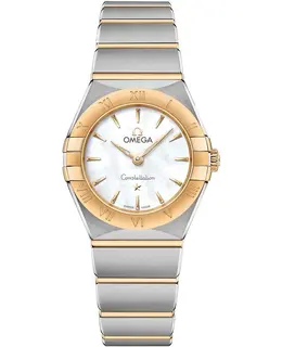 Omega Constellation Manhattan Quartz 25mm Mother of Pearl Dial Yellow Gold and Stainless Steel Women's Watch 131.20.25.60.05.002