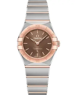 Omega Constellation Manhattan Quartz 25mm Brown Dial Rose Gold and Stainless Steel Women's Watch 131.20.25.60.13.001