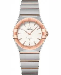 Omega Constellation Manhattan Quartz 28mm Silver Dial Rose Gold and Stainless Steel Women's Watch 131.20.28.60.02.001