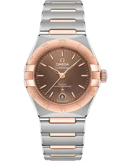 Omega Constellation Manhattan Chronometer 29mm Brown Dial Rose Gold and Stainless Steel Women's Watch 131.20.29.20.13.001