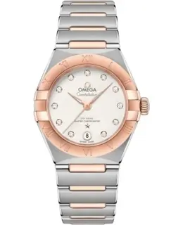 Omega Constellation Manhattan Chronometer 29mm Silver Dial Diamond Rose Gold and Stainless Steel Women's Watch 131.20.29.20.52.001