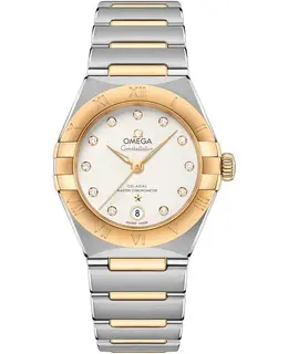 Omega Constellation Manhattan Chronometer 29mm Silver Dial Diamond Yellow Gold and Stainless Steel Women's Watch 131.20.29.20.52.002 131.20.29.20.52.0