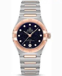 Omega Constellation Manhattan Chronometer 29mm Blue Dial Diamond Rose Gold and Stainless Steel Women's Watch 131.20.29.20.53.002