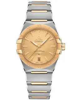 Omega Constellation Co-Axial Master Chronometer Champagne Dial Yellow Gold and Stainless Steel Men's Watch 131.20.36.20.08.001