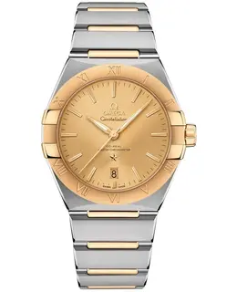 Omega Constellation Co-Axial Master Chronometer Champagne Dial Yellow Gold and Stainless Steel Men's Watch 131.20.39.20.08.001