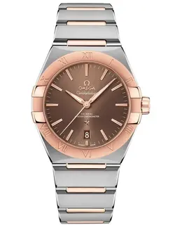 Omega Constellation Co-Axial Master Chronometer Brown Dial Rose Gold and Stainless Steel Men's Watch 131.20.39.20.13.001