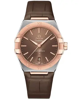 Omega Constellation Co-Axial Master Chronometer Brown Dial 18K Sedna Gold Brown Leather Strap Men's Watch 131.23.39.20.13.001