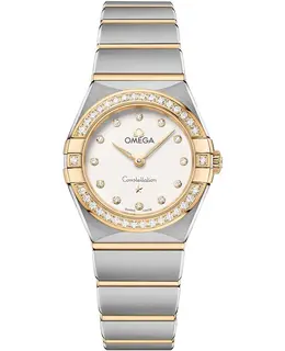 Omega Constellation Manhattan Quartz 25mm Silver Dial Diamond Yellow Gold and Stainless Steel Women's Watch 131.25.25.60.52.002