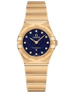 Omega Constellation Manhattan Quartz 25mm Blue Dial Diamond Yellow Gold Women's Watch 131.50.25.60.53.001