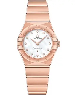 Omega Constellation Manhattan Quartz 25mm Mother of Pearl Dial Diamond Rose Gold Women's Watch 131.50.25.60.55.001