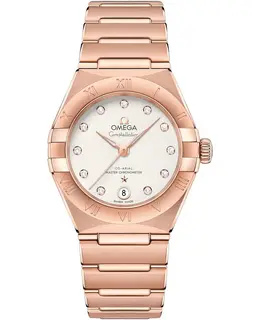 Omega Constellation Manhattan Chronometer 29mm Silver Dial Diamond Rose Gold Women's Watch 131.50.29.20.52.001