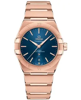 Omega Constellation Co-Axial Master Chronometer Blue Dial Sedna Gold Men's Watch 131.50.39.20.03.001