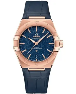 Omega Constellation Co-Axial Master Chronometer Blue Dial Sednaâ¢ Gold Blue Leather Strap Men's Watch 131.53.39.20.03.001