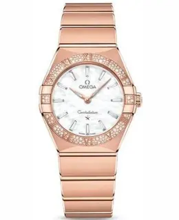 Omega Constellation Manhattan Quartz 28mm Mother of Pearl Dial Diamond Rose Gold Women's Watch 131.55.28.60.55.003
