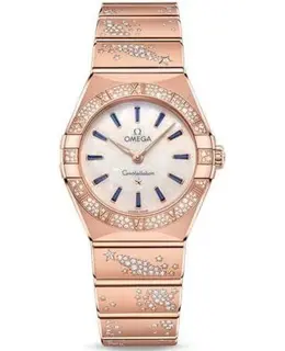 Omega Constellation Manhattan Quartz 28mm Mother of Pearl Dial Diamond Rose Gold Women's Watch 131.55.28.60.99.002